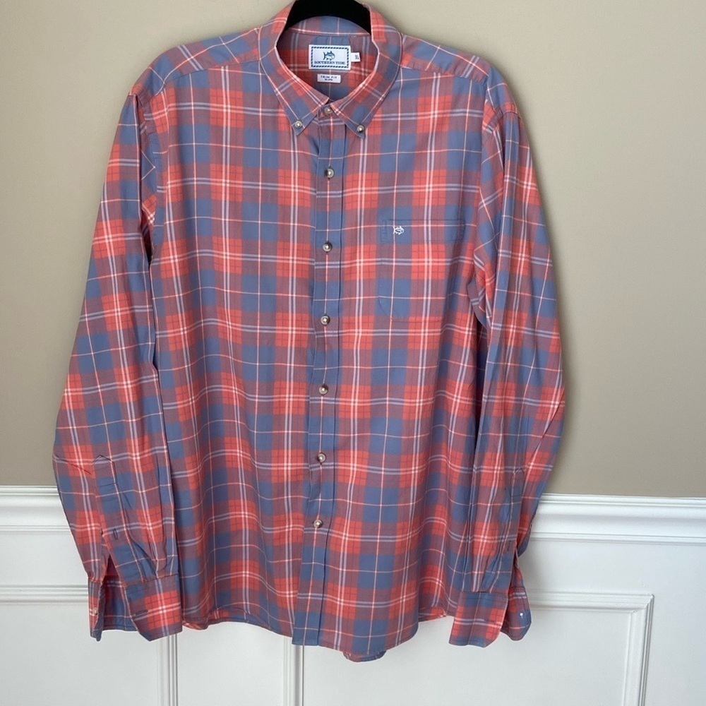 Men’s Southern Tide Plaid Button Down Long Sleeve Shirt - XL